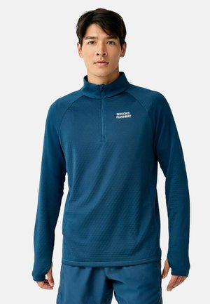 Brooks, THERMAL REFLECTIVE 1/2 ZIP - Long sleeved top - indigo reflective