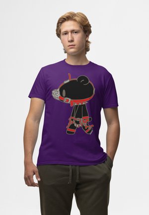 Henry Tiger, GLOOMY BEAR BLACK GLOOMY NAUGHTY GRIZZLY MUZZLE & STRAPS HALLOWEEN ANIME - Triko s potiskem - purple