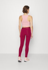 adidas Sportswear 3 STRIPES - Leggings - legacy burgundy/white
