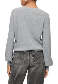 QS MIT GLITZERGARN - Strickpullover - grau meliert