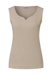MIT HERZAUSSCHNITT - Top - beige