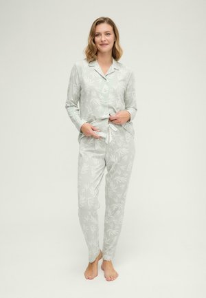LOHE, PIJAMA ABIERTO ESTAMPADO HOJAS SET - Conjunto de pijama - verde
