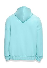 Felpa con cappuccio azzurro chiaro in un tessuto morbido e strutturato, caratterizzata da una vestibilità comoda, polsini a costine e orlo piatto.