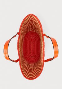 Lauren Ralph Lauren STRIPED STRAW LARGE BRIE TOTE BAG - Maisiņveida soma - orange