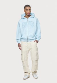 Pegador AVON BOXY JACKET - Zip-up sweatshirt - washed baby blue
