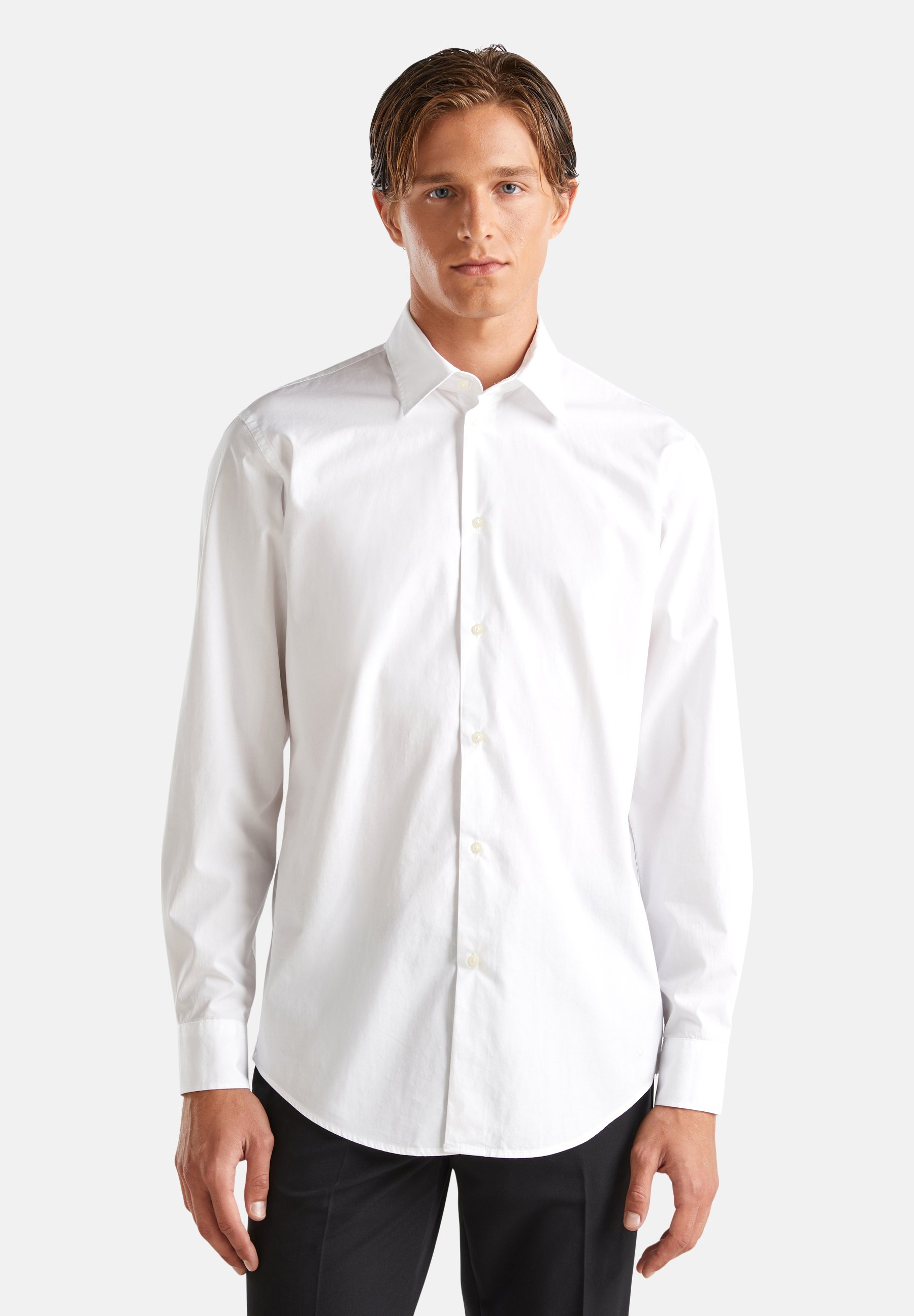 Chemise Garçon United Colors Of Benetton - 100% Coton, Coupe Slim, Logo Brodé - Couleur Unie
