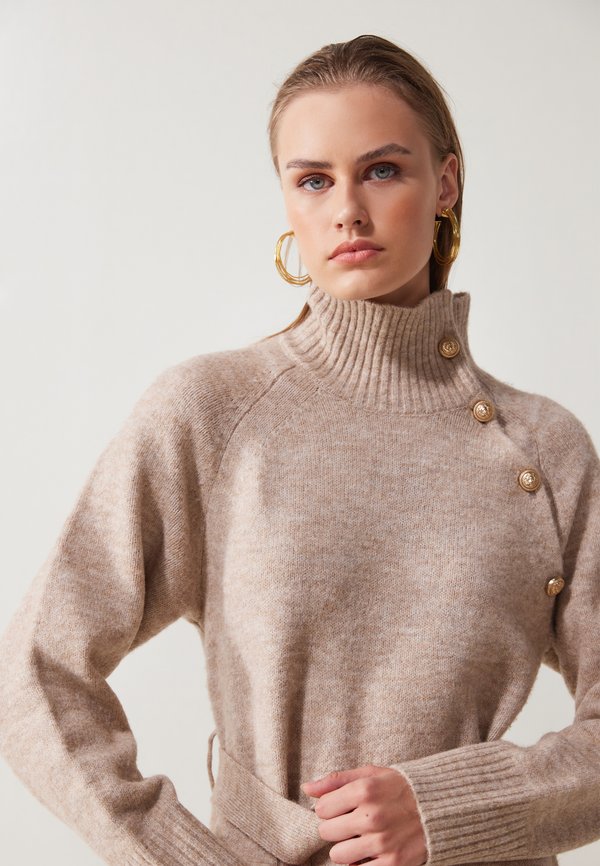 Jumper dress - mottled beige2