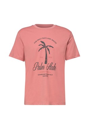Street One MEN, T-SHIRT WITH ROUND NECK AND FRONT PRINT - T-shirt imprimé - sunrise red
