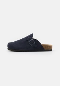 Pier One - LEATHER UNISEX - Pantofole - dark blue Immagine in miniatura 1