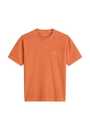 Marc O'Polo, T-SHIRT, SHORT SLEEVE, RIBBED NECKTRIMMING, NEW SEASONAL ARTWORK - Tričko s potlačou - faded coral