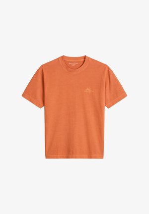 Marc O'Polo, T-SHIRT, SHORT SLEEVE, RIBBED NECKTRIMMING, NEW SEASONAL ARTWORK - Tričko s potlačou - faded coral