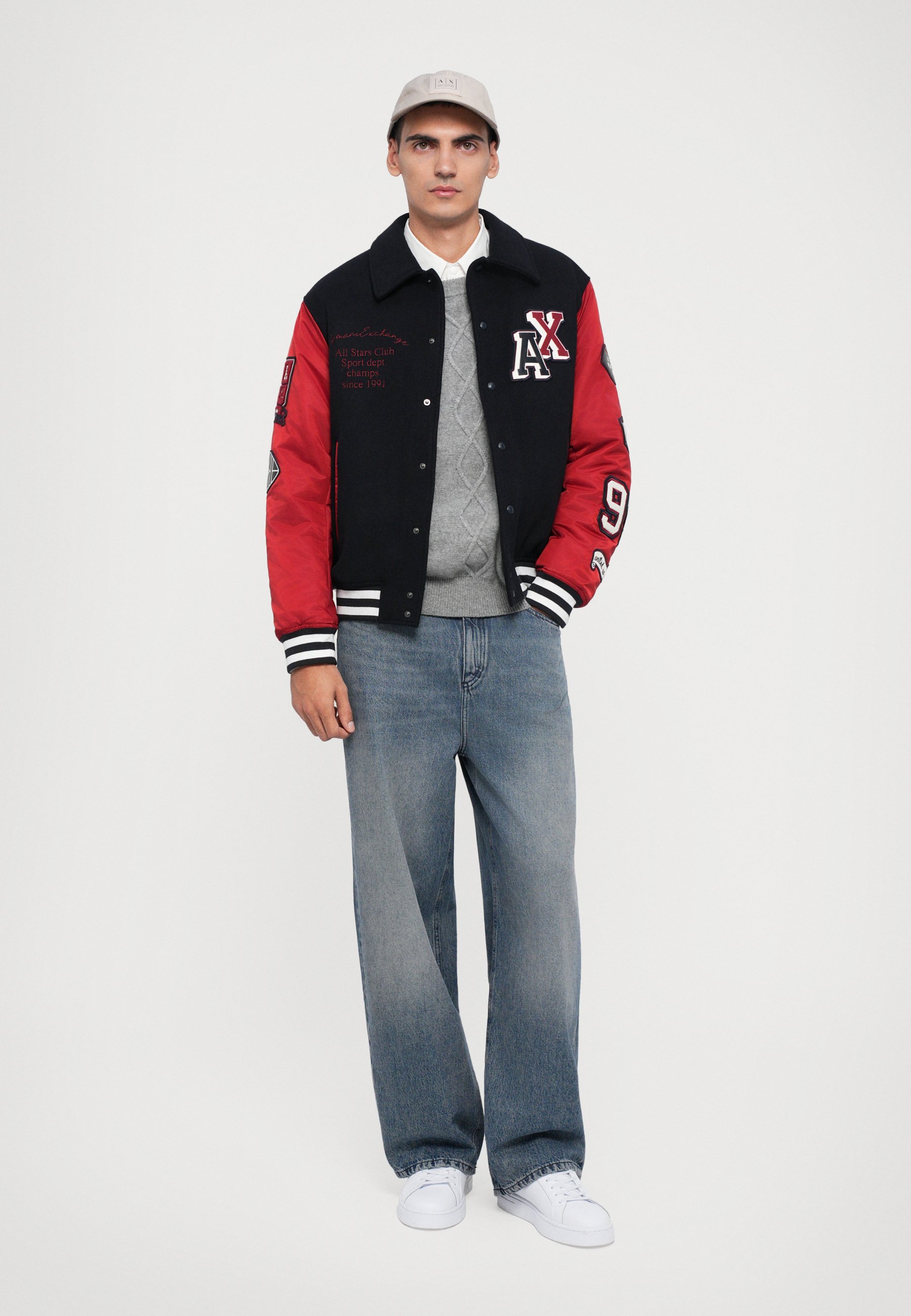 ARMANI EXCHANGE varsity jacket スタジャン XL｜