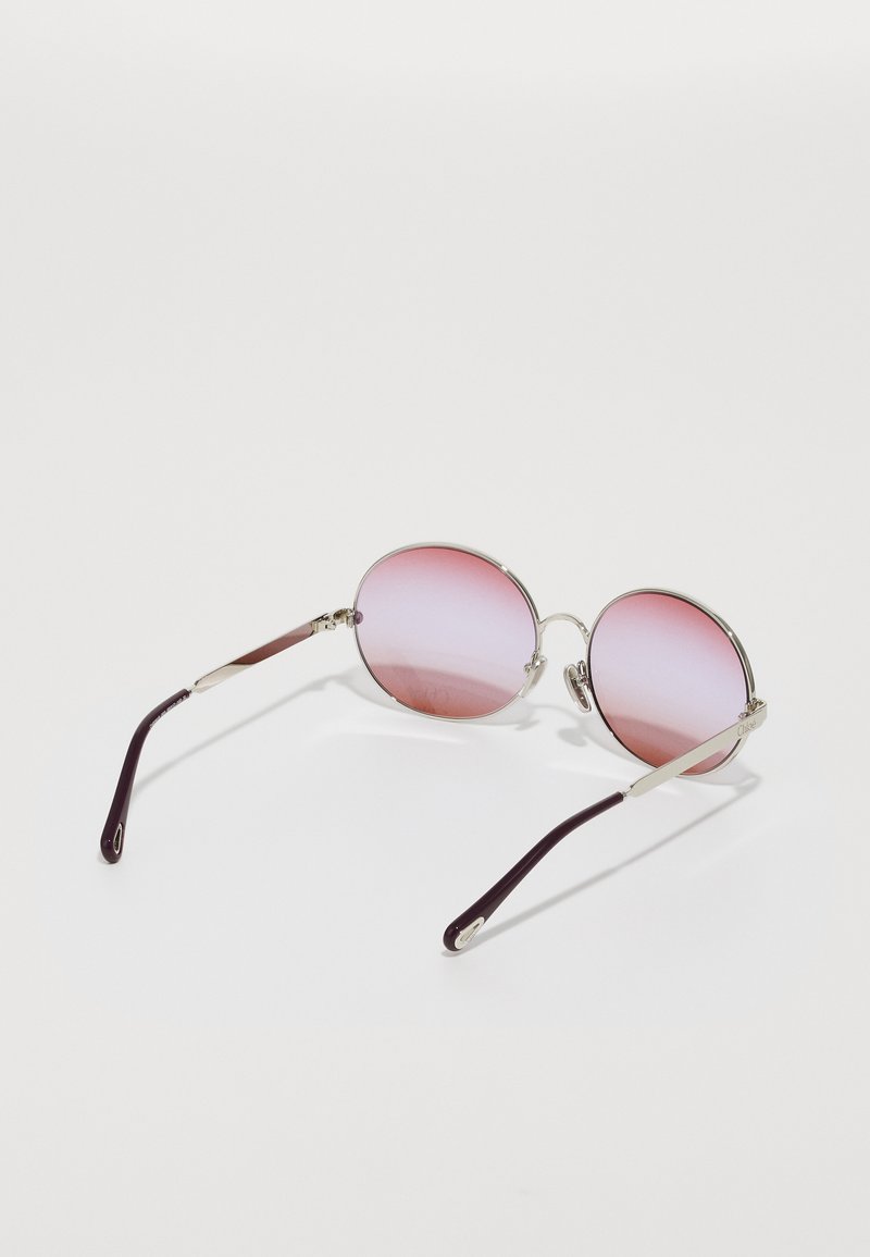 Chloe Silver Frame Pink Gradient Round Sunglasses with Tortoiseshell Temples CHLOÉ Sunglasses - silver-coloured/red/silver-coloured  main image 4