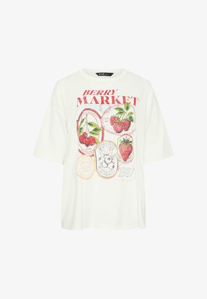 Yours Clothing, PLUS SIZE CASUAL TOPS - T-shirt print - ivory