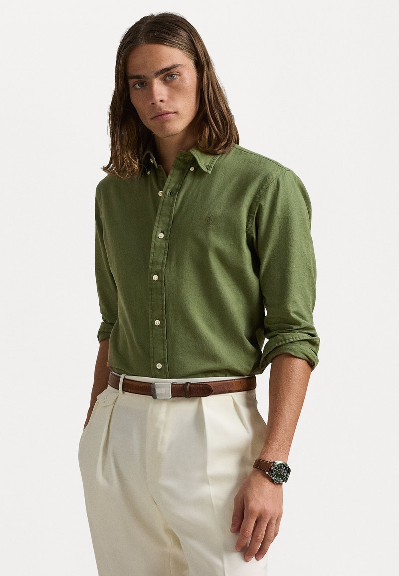 Polo Ralph Lauren - CUSTOM FIT GARMENT DYED DOBBY SHIRT - Chemise - garden trail, Agrandir