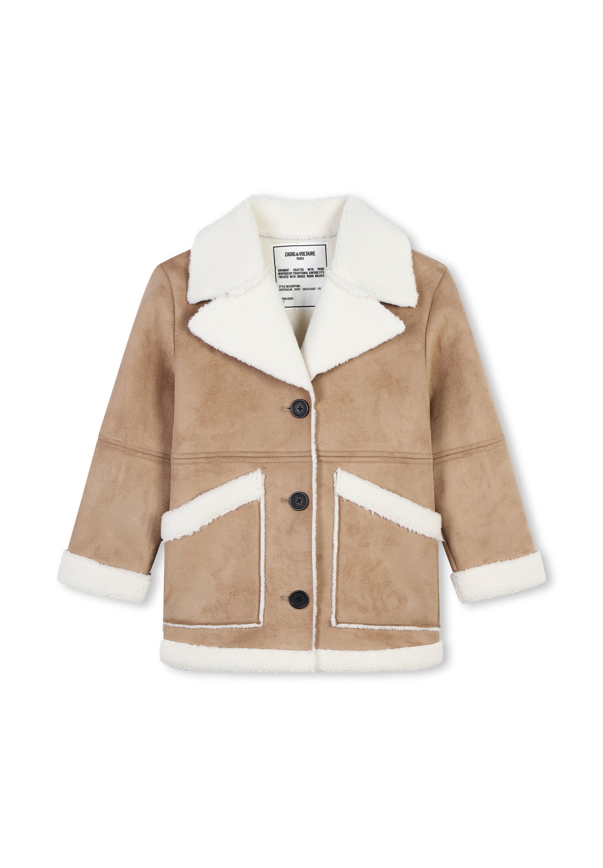 Zadig Voltaire À BOUTONS Manteau d'hiver marron ecru/marron