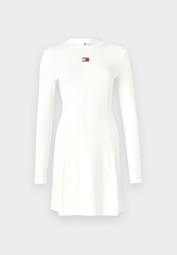 FIT FLARE BADGE DRESS - Jersey dress - ecru2