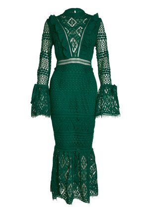 True Decadence, PEPLUM SLEEVE MIDI - Day dress - emerald green