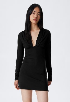 LONG SLEEVE MINI DRESS - Φόρεμα από ζέρσεϊ - black