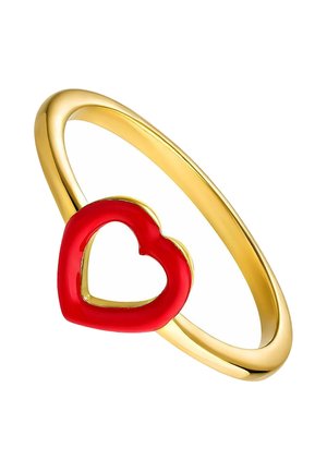 CON CORAZÓN Y ESMALTE - Anillo - gold-colored