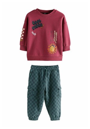 BACKPRINT AND JOGGERS SET - Cargobyxor - burgundy red
