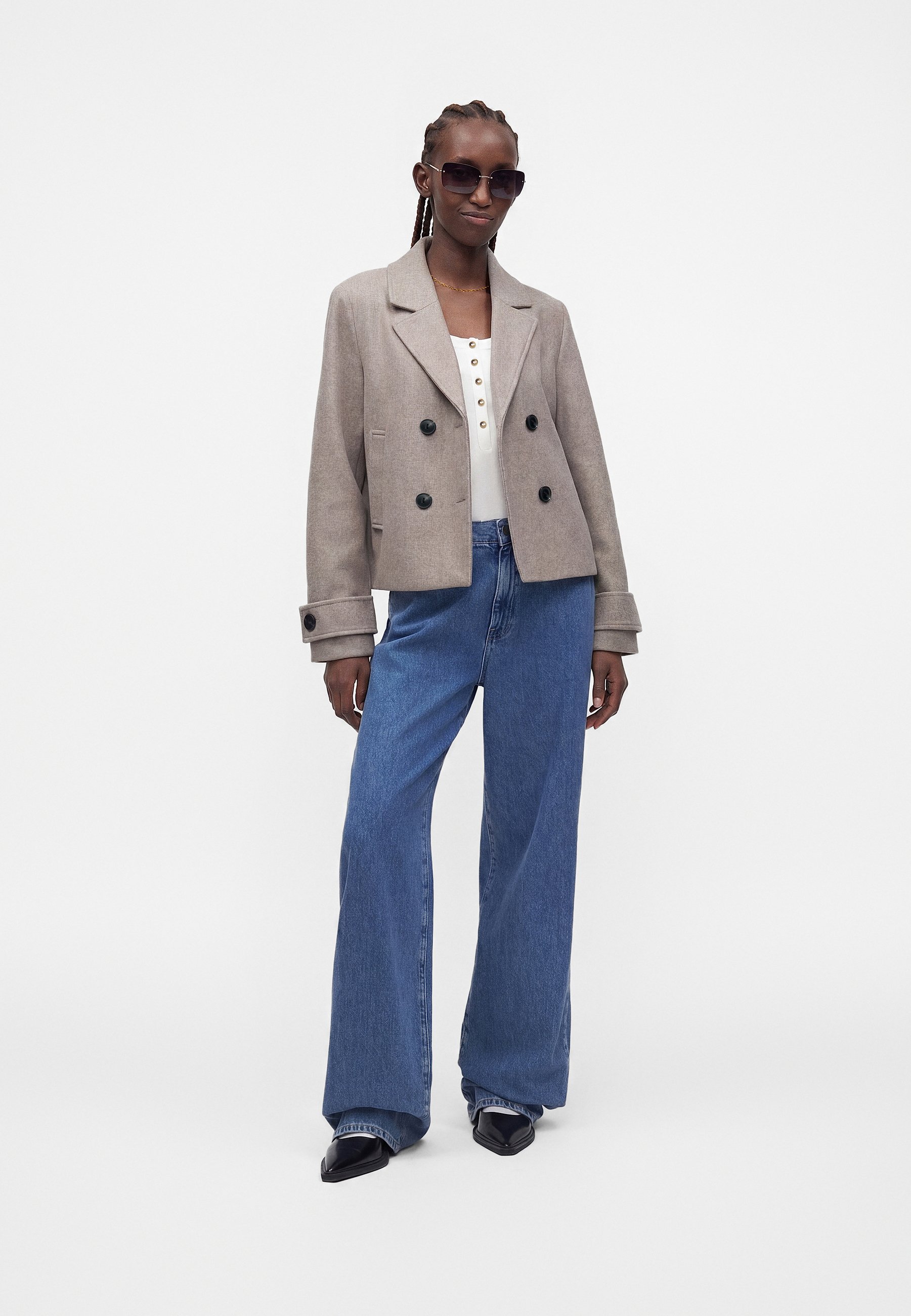 ONLY ONLFREJA SHORT DB JACKET OTW NOOS - Blazer - mocha meringue