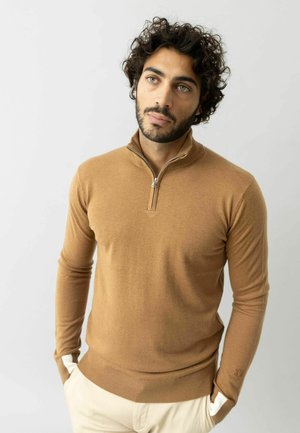ADAM ZIP TURTLE NECK - Džemperis - toasted coconut