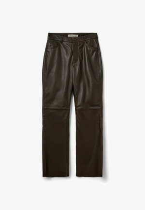 GATTISW - Pantalón de cuero - dark brown