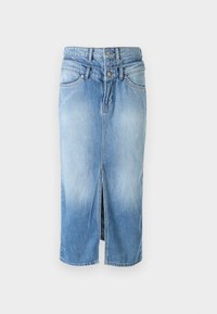 MIDI SKIRT DOUBLE - Suknja od trapera - blue denim