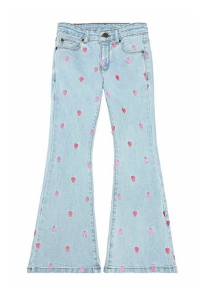 EMBROIDERY - Flared jeans - light blue denim