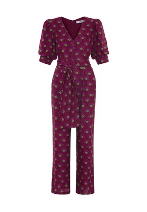 adL V-NECK PLEATED - Mono - printed damson