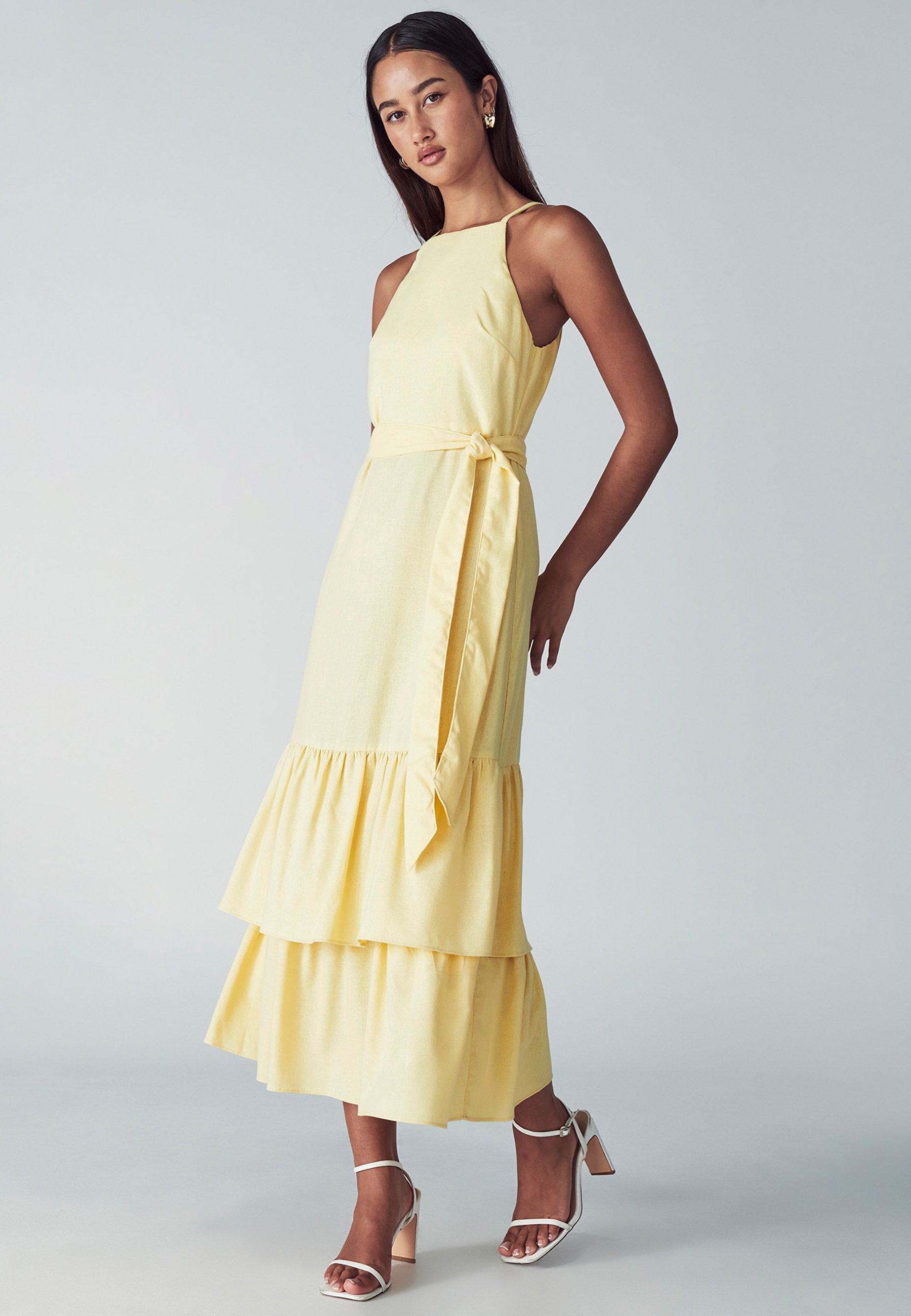 WILLA LOU TIERED - Day dress - lemon/mottled yellow - Zalando