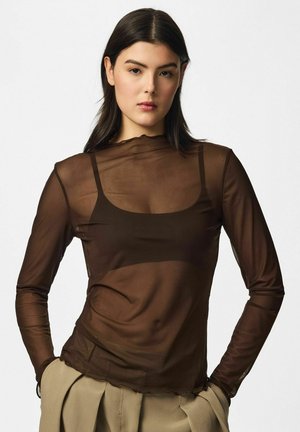 Pieces, TOP PCDORTHEA BABYLOCK MESH - Блуза - hot fudge