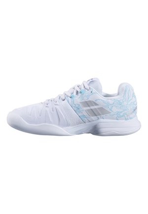 Tennisschuh für Teppichböden - weiss hellblau