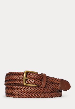 BRAIDED LEATHER BELT - Gevlochten riem - saddle