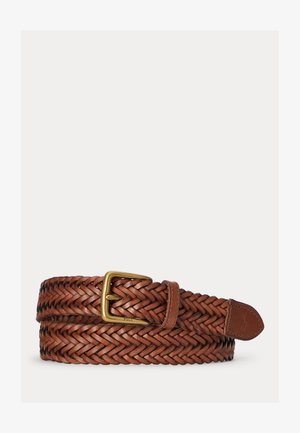 Polo Ralph Lauren BRAIDED LEATHER BELT - Pleteni remen - saddle