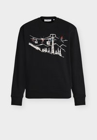 RELAXED PRINTED SWEATER - Φούτερ - black