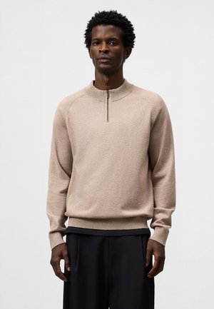 HALF-ZIP PERKINS COLLAR - Maglione - beige