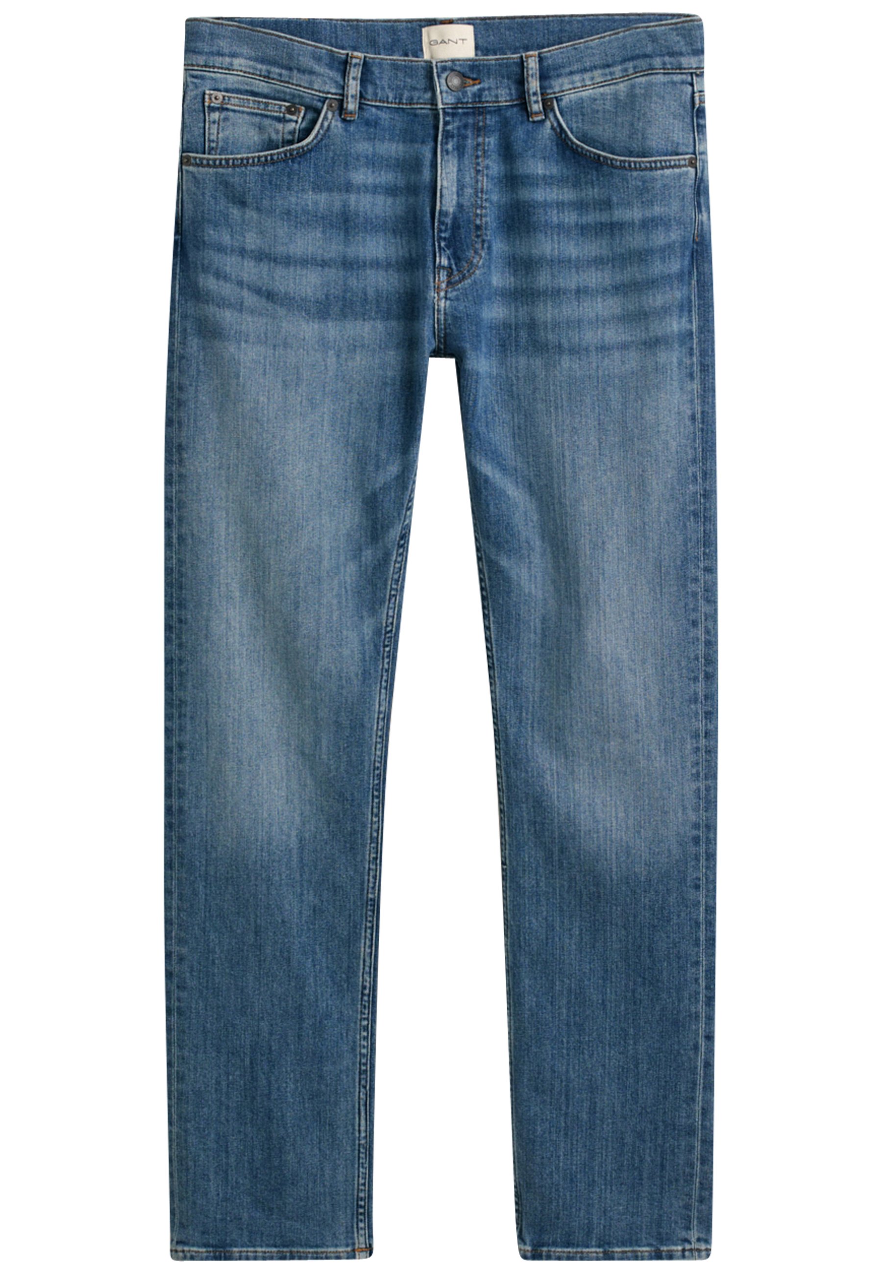 GANT REGULAR - Straight leg jeans - mid blue worn in/blue
