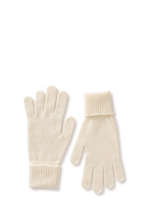 United Colors of Benetton, PLAIN KNIT GLOVE WITH TURNED UP RIBBED CUFF 100% ... - Guantes - white