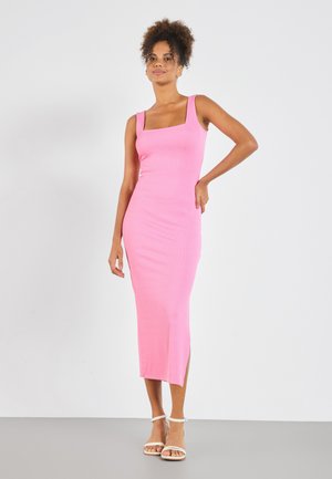 Even&Odd by Zalando FITTED SQAURE NECK MIDI DRESS - Jerseykjole - rosebloom