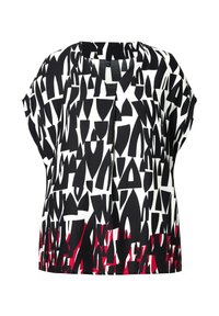 Ulla Popken ABSTRACT GEOMETRIC PRINT CAP SLEEVE - Bluse - marine