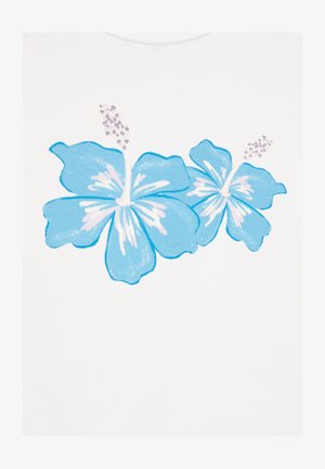 PULL&BEAR, HIBISCUS FLOWER - T-SHIRT - Printtipaita - white