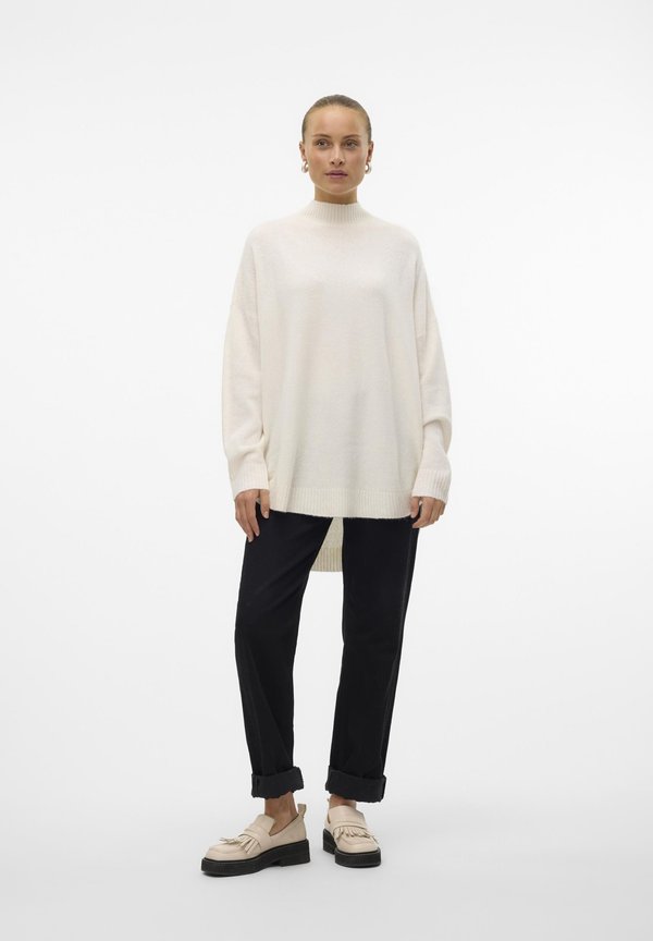 VMPLAZA HIGHNCK LONG PULLOVER - Jumper - birch detailmelange2