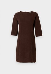 DRESS COSY - Jumper dress - dark pecan brown melange