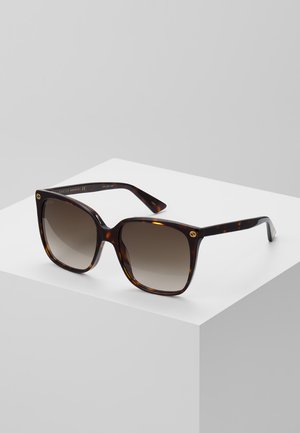 GG CAT-EYE ROUND ACETATE SUNGLASSES - Sluneční brýle - havana/brown