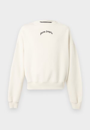 BACK CURVED LOGO LOOSE CREW - Sweatshirt - off white/black