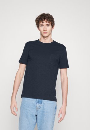 SHORT SLEEVE CREW NECK CHEST POCKET PLACED - Camiseta básica - dark navy