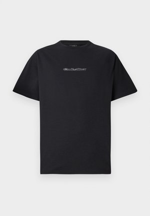 Svart bomull T-skjorte med rund hals og korte ermer. Har sølvbrodert logo på forsiden. Myk tekstur, avslappet passform.