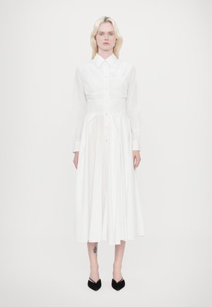 PLEATED SHIRT DRESS - Paitamekko - white